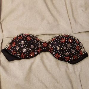 Victoria's Secret Bandeau Bikini Top Jeweled 32B